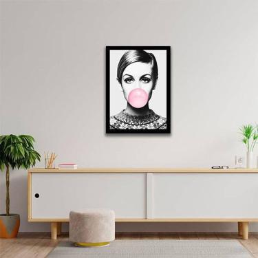 Imagem de Quadro Decorativo Twiggy Chicletes 45x34Cm Moldura Preta