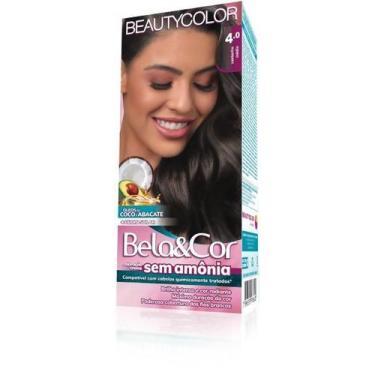 Imagem de Coloração Kit Bela&cor Sem Amônia 4.0 Castanho Médio - Beautycolor