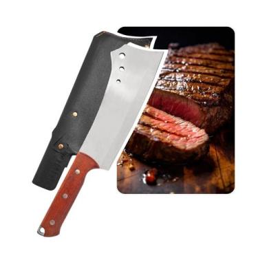 Imagem de Cutelo Faca Forjado Rustico Artesanal Churrasco Camping Sobrevivência 