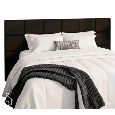 Imagem de Cabeceira de Cama Box Adesiva Estofada 40x30 cm Modular em Suede para Quarto Casal Queen King(PRETO,14PLACAS - CAMA CASAL QUEEN)