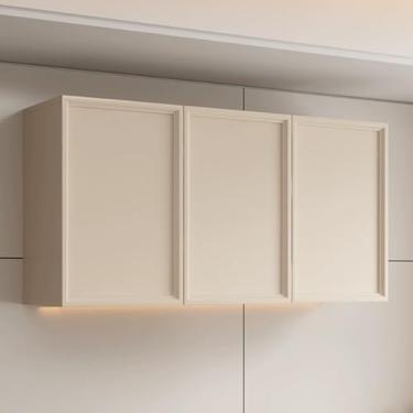 Imagem de Armário de armazenamento retrô montado na parede para cozinha, banheiro, varanda e restaurante - elegante cabana de parede suspensa para armário organizado e soluções de economia de espaço