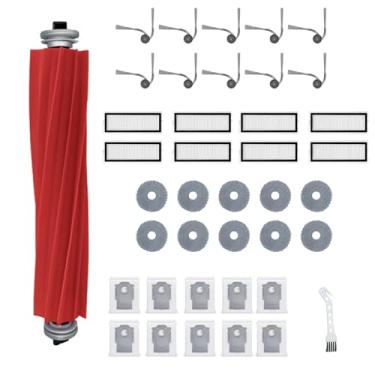 Imagem de NUHFUFA 40 peças de acessórios de robô aspirador de pó para Robo Rock QV35A/QV35S, 1 escova principal/10 x escova lateral/8 x filtro/10 lenços/10 x saco de poeira