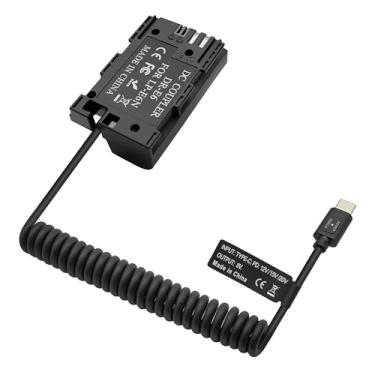 Imagem de Bateria falsa LP-E6 decodificada LP-E6 de substituição de bateria com cabo adaptador de alimentação tipo C