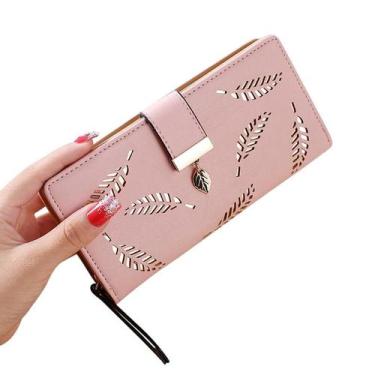 Imagem de Carteira Feminina Social Moda Folhas Gold - GR Global Revolution, Rosa