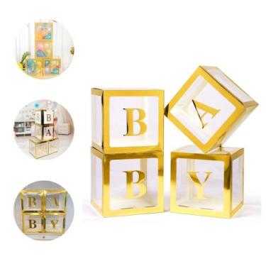 Imagem de Caixa Balões Festa Aniversários Eventos Decoração Dourada - RIVFESTAS