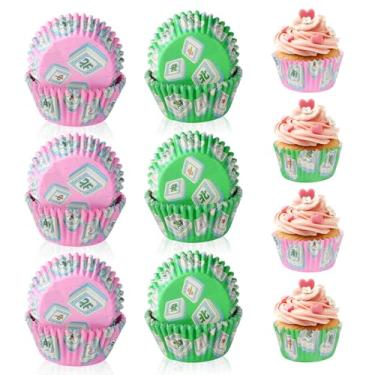 Imagem de 300un Forminhas Cupcake com Tema Mahjong, 2 Estilos Decoração para Bolos Mahjong Acessórios Presentes Divertida Festa de Aniversário Decoração para Festa Temática Noite Jogos Cupcakes Muffins