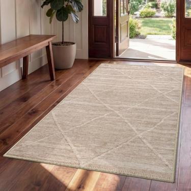 Imagem de QiCaiJia Tapete de entrada 7 x 12 cm, tapete de entrada lavável antiderrapante para embaixo da porta, tapetes finos e macios para lavanderia e cozinha, manhã amanhecer