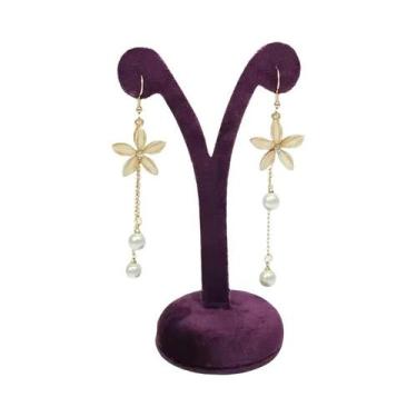 Imagem de Bandeja Expositora De Joias Em Veludo Roxo Para Anéis, Brincos, Colare