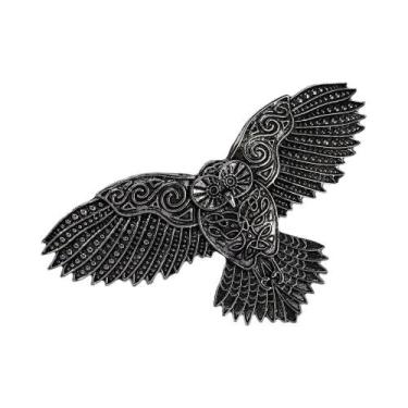 Imagem de Presilha De Cabelo Escandinava Coruja Retrô Viking Runa Bruxa Acessóri