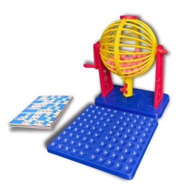 Imagem de Bingo 24 Cartelas Com Globo Giratório 90 Bolinhas Brinquedo Infantil -