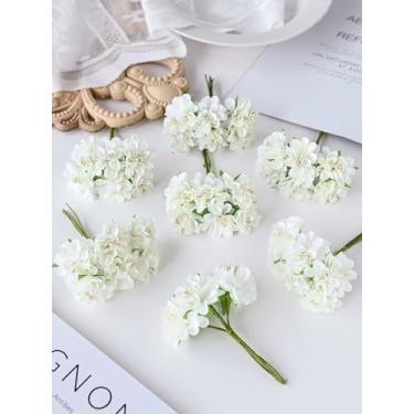 Imagem de 1 buquê de flores de cravo artificial mini letra DIY guirlanda material caixa de doces acessórios decoração de casamento para casa (branco)