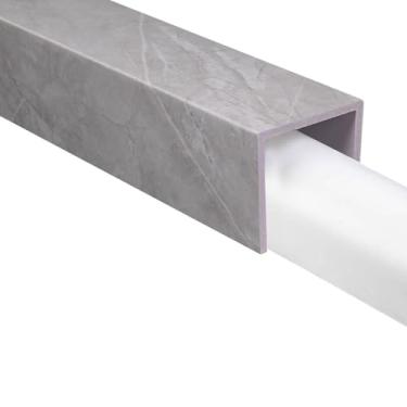 Imagem de Capa decorativa de tubo em forma de U, adequada para dutos de ventilação, material de PVC, pode ser usada tanto dentro quanto fora, pode ocultar canos de gás de cozinha, cabos e embelezar tubulações.