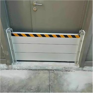 Imagem de Barreiras de inundação de alumínio de 60 cm de altura para portas, escudo reutilizável de separação de água para garagem, armazém, portão e porão, proteção temporária removível contra inundações