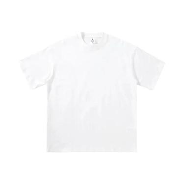 Imagem de Camiseta Unissex Oversized De Algodão, Macia, Branca E Preta, Manga Cu