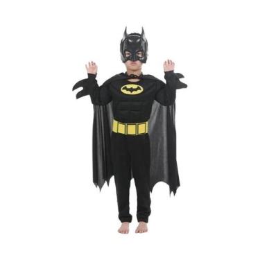 Imagem de Fantasia De Cosplay Do Batman Para Crianças Com Capa E Máscara, Traje 