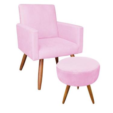 Imagem de Kit 01 poltrona com 01 puff larissa sued - DRossi