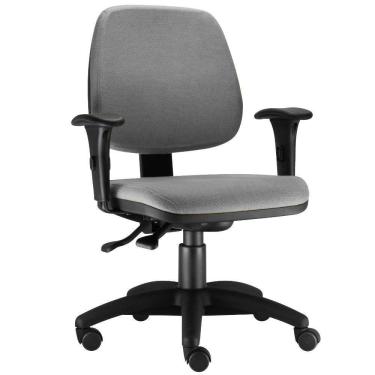 Imagem de Cadeira Job L02 Executiva Ergonomica Escritório Crepe Cinza