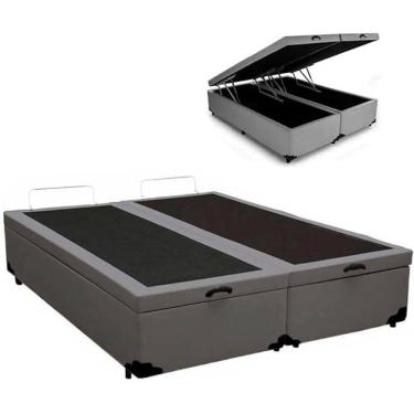 Imagem de Base Box Bau Bipartido Queen Sintetico Premium Santo Box Bipartido 47x158x198