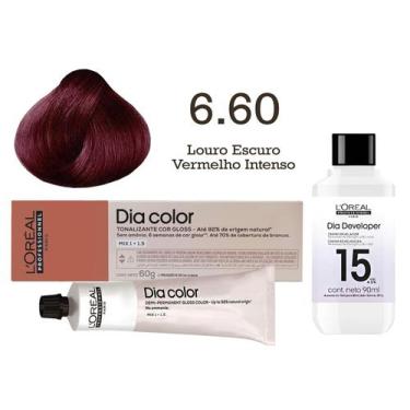 Imagem de Tonalizante Dia Color 6.60 Louro Escuro Vermelho Intenso + Emulsão Rev