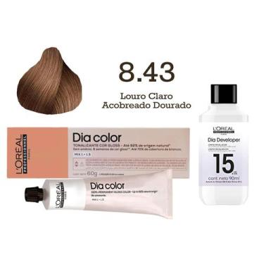 Imagem de Tonalizante Dia Color 8.43 Louro Claro Acobreado Dourado + Emulsão Rev