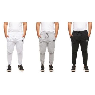Imagem de Kit 03 Calças de Moletom Masculina Slim Jogger Sport Wooks-Masculino