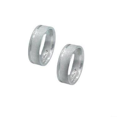 Imagem de Aliança em Prata 925 Fosco Diamantado - Design Exclusivo - Justino Rib