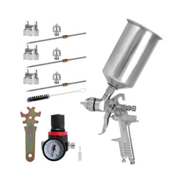 Imagem de Pistola De Pintura HVLP De Alumínio 1000cc Com Alimentação Por Gravida