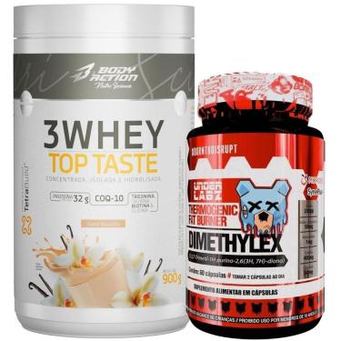 Imagem de Kit Termogênico Dimethylex + Whey Protein 3w Body Action Sabor Baunilha