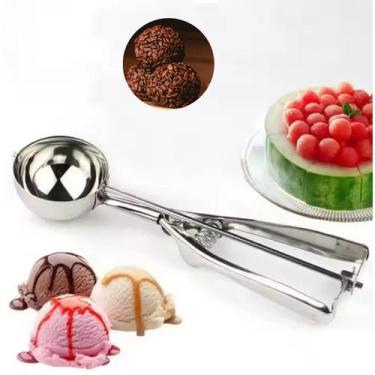 Imagem de Colher Sorvete Confeitos Brigadeiro Pegador Inox Ejetor 5CM - Ke Home