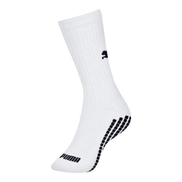 Imagem de Meia Puma Esportiva Antiderrapante Futebol 39/43, Branco, 39-43