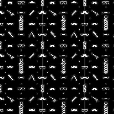 Imagem de Papel De Parede Preto Cabeleireiro Retro Autocolante Lavável