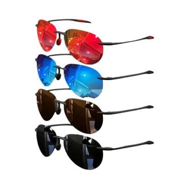 Imagem de Óculos De Sol Aviador Polarizados Ultra Leves 12g 4PCS TR90 Sem Armaçã