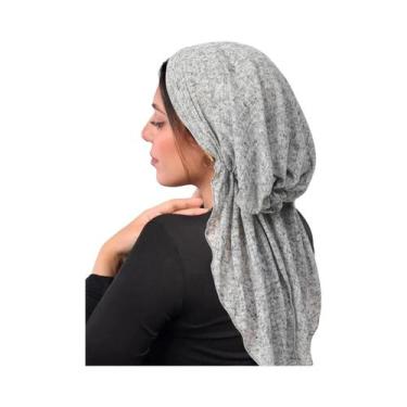 Imagem de Hijab Feminino De Cor Sólida Com Efeito Amassado, Turbante Macio E Elá