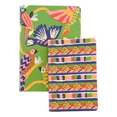 Imagem de Trio de cadernetas farm bosque dos passaros 349606, Verde, Azul, Rosa,