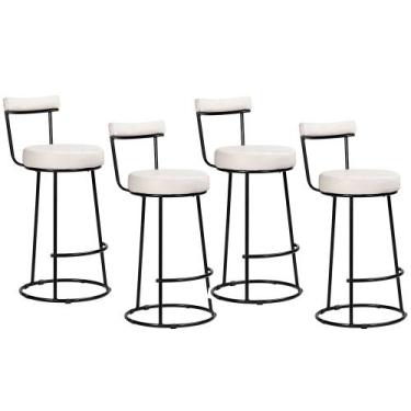 Imagem de Kit 04 Banquetas Alta Para Cozinha Área Gourmet Miami material sintéti