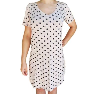 Imagem de Camisola feminina basic + viscolycra manga curta nuck estampa poá