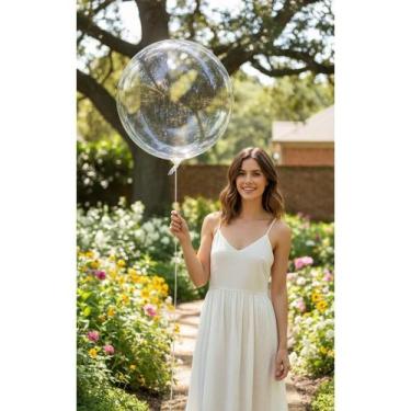 Imagem de Balão Bubble Transparente 18" P/ Festas C/50 Unidades - Congratulation