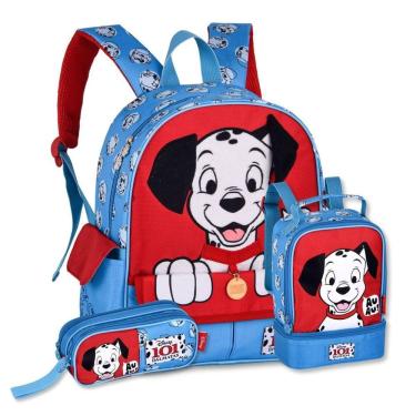 Imagem de Mochila Com Lancheira E Estojo 101 Dalmatas Kit Infantil