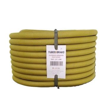 Imagem de Conduíte Corrugado Amarelo 3.4 Pol 25mm PEAD Rolo 50 Metros - Tubos Br
