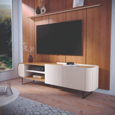 Imagem de Rack para Sala de Estar Flow Off White/Marrom