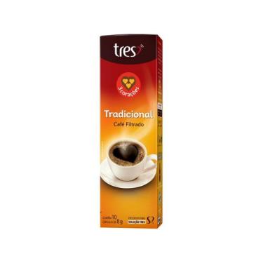 Imagem de Cápsula de Café Filtrado Clássico TRES 3 Corações - 10 Cápsulas, 10 Cá