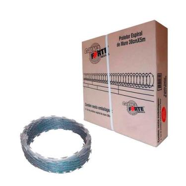 Imagem de Cerca Concertina em Aço Galvanizado 30Cm x 5m Cinza Calhaforte