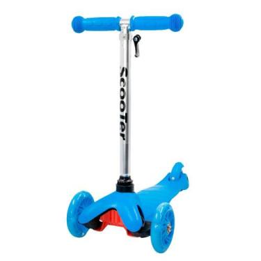 Imagem de Patinete Regulável Infantil 3 Rodinhas Com Led Para Crianças Até 40kg 