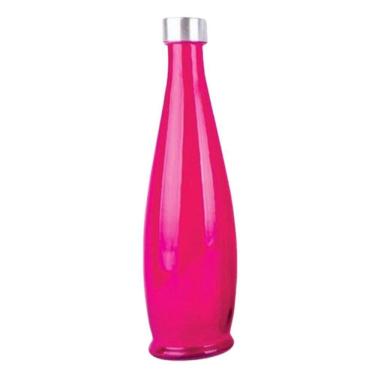 Imagem de Garrafa de Vidro Color Acqua com Tampa de Inox 1,1 Litros  - Rosa - Tuut