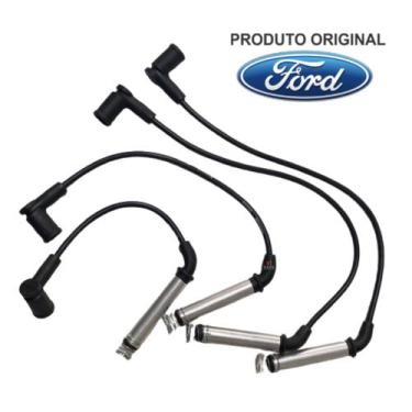 Imagem de Jogo de cabos de vela do ford ka e courier,  Preto