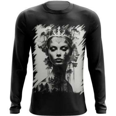 Imagem de Camiseta Manga Longa Pesca Rainha da Floresta Nórdica 8, Baby Look GG