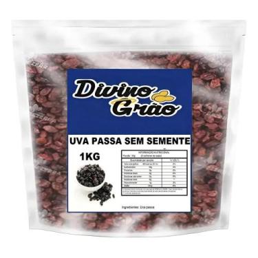 Imagem de Uva Passa Preta Sem Semente 1kg - Premium - Gleba Argentina