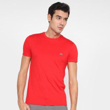 Imagem de Camiseta Lacoste Logo Masculina, Vermelho, P