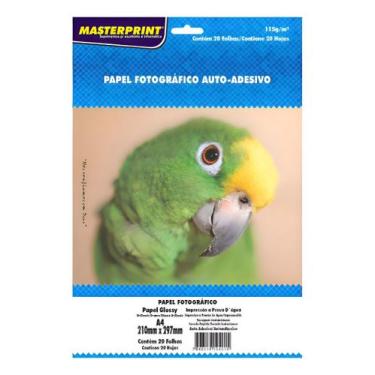 Imagem de Papel Fotográfico Glossy Auto Adesivo 115g A4 - 20 Folhas - MASTER PRI