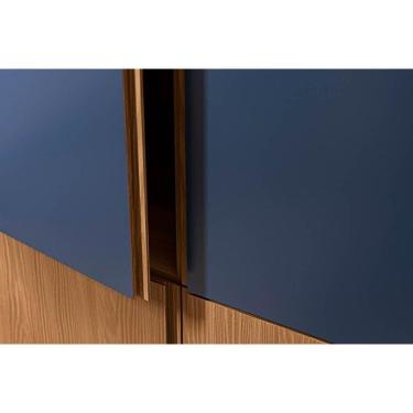 Imagem de Cozinha Completa Ciela 1 Porta em MDF 70 cm Azul Profundo e Canela Kit 6 Peças